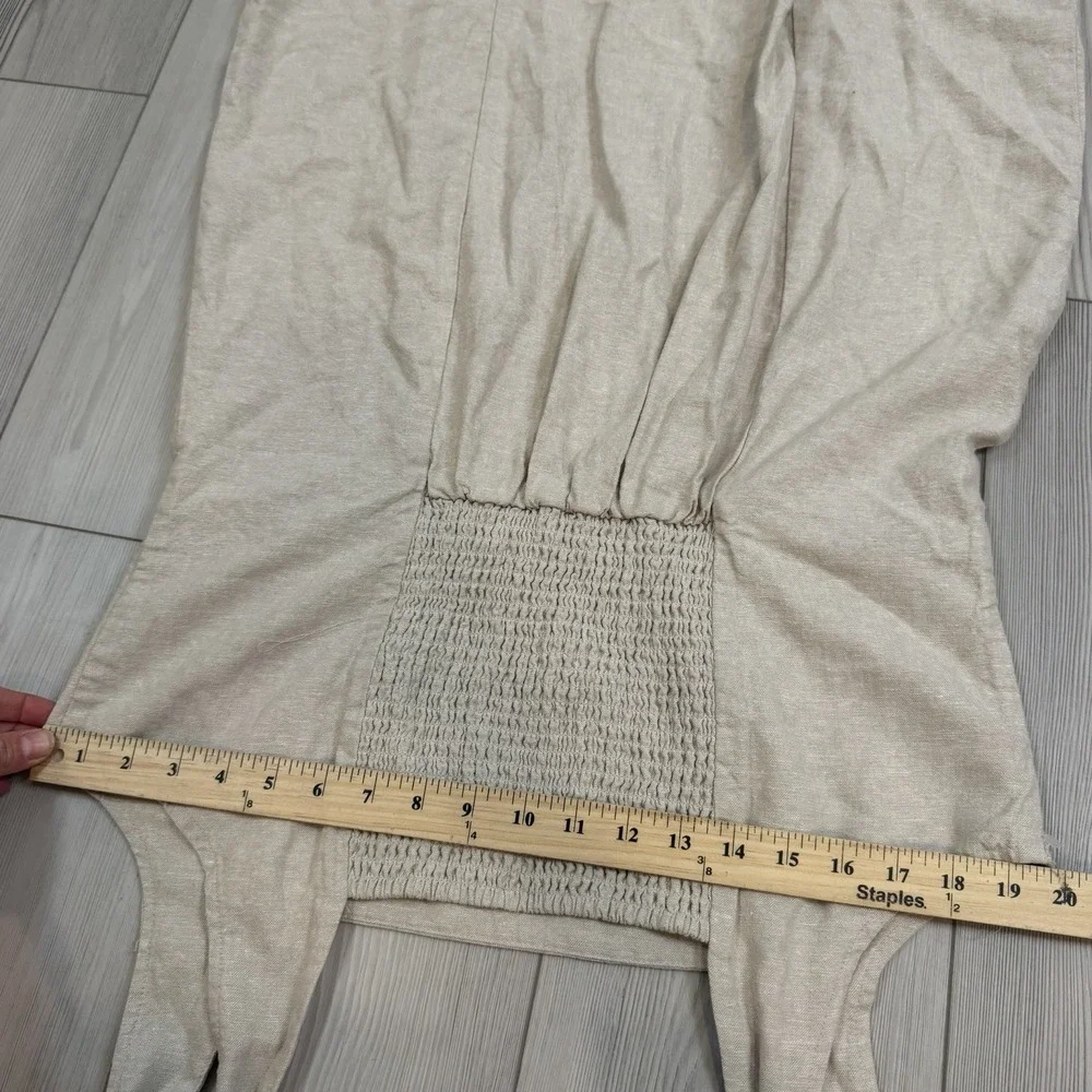 Old Navy Square-Neck Linen-Blend Mini‎ Dress - Size XL Flax Beige